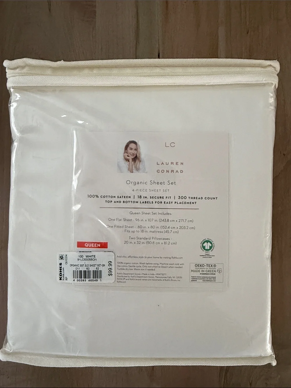 LC Lauren Conrad Cream Organic Sheet Set